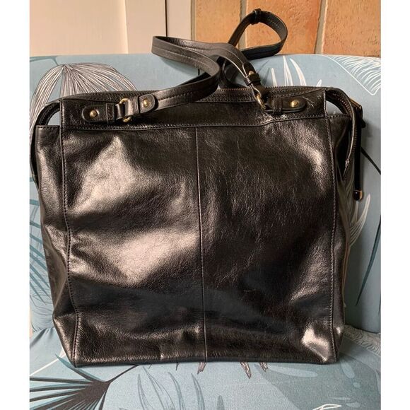 BADGLEY MISCHKA BLACK MIRANDA HOUNDSTOOTH CALF HAIR LEATHER PURSE SHOULDER BAG - Picture 2 of 10